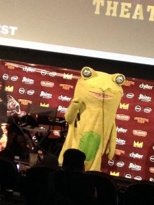 Tim League in a frog costume        